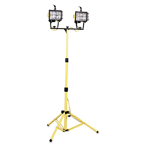 Work Lights | Coleman Cable L14SLEDSW Luma-Site Dual Jointed Halogen Work Light with Tripod (Yellow) image number 0