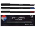 Pens | TOPS PEN12126 Fine 0.7 mm PENTONIC Stick Ballpoint Pen - Assorted Ink Colors/Black Barrel (25/Pack) image number 0