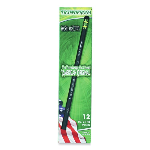 Pencils | Ticonderoga X13953 HB (No. 2) Pencils - Black Lead/Black Barrel (1-Dozen) image number 0