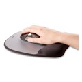 Office Furniture Accessories | Fellowes Mfg Co. 9175801 7.93 x 9.25 Memory Foam Mouse Pad with Wrist Rest - Black/Silver image number 2
