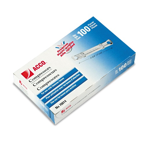 Office Jansan | ACCO A7070014J 2.75 in. Center to Center Premium Two-Prong Fastener Compressors - Silver (100/Box) image number 0
