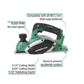 Handheld Electric Planers | Metabo HPT P18DSLQ4M 18V Li-Ion 3-1/4 in. Planer (Tool Only) image number 3