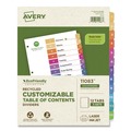 Office Jansan | Avery 11083 Ready Index 11 in. x 8.5 in. 12-Tab 1 to 12 Customizable Table of Contents Dividers with Multicolor Tabs - White (3/Pack) image number 0