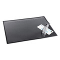 Office Jansan | Artistic 41100 24 in. x 19 in. Desk Pad with Transparent Lift-Top Overlay and Antimicrobial Protection - Black Pad, Transparent Frost Overlay image number 2