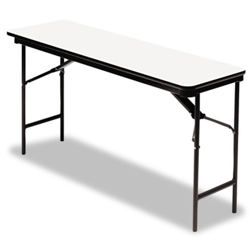 Office & Office Supplies | Iceberg 55287 OfficeWorks 72 in. x 18 in. x 29 in. Commercial Wood-Laminate Rectangular Folding Table - Gray Top/Charcoal Base image number 0