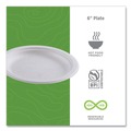  | Eco-Products EP-P016 6 in. Renewable Sugarcane Plates - Natural White (20 Packs/Carton) image number 8