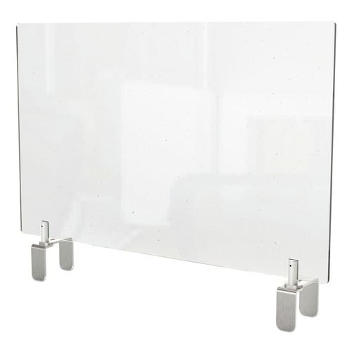 Office Furniture Accessories | Ghent PEC2429-A 29 in. x 3.88 in. x 24 in. Thermoplastic Sheeting Clear Partition Extender with Attached Clamp image number 0
