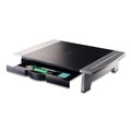 Office Jansan | Fellowes Mfg Co. 8031101 Office Suites Standard Supports 80 lbs. 19.78 in. x 14.06 in. x 4 in. to 6.5 in. Monitor Riser For 21 in. Monitors - Black/Silver image number 1