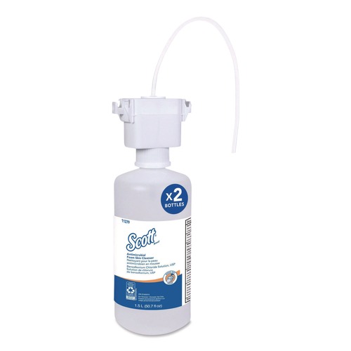 Cleaning & Janitorial Supplies | Scott 11279 1500 mL Antimicrobial Foam Skin Cleanser Refill - Unscented (2/Carton) image number 0