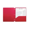 File Folders | C-Line 33934 3-Hole Punch 11 in. x 8.5 in. 2-Pocket Heavyweight Poly Portfolio Folder - Red (25/Box) image number 4