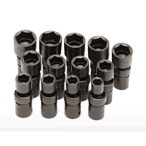 Sockets | SK Hand Tool 34300 13-Piece 1/2 in. Drive 6-Point SAE Swivel Impact Socket Set image number 0