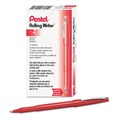 Office Jansan | Pentel R100-B 0.8 mm Medium Rolling Writer Stick Ball Pen - Red (1 Dozen) image number 2