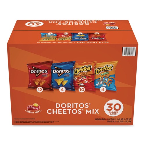 Snacks | Frito-Lay 028400480666 Doritos and Cheetos Variety Pack - Assorted Flavors/Sizes (30/Carton) image number 0