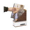 Office Jansan | Bankers Box 07223 4 in. x 9 in. x 11.5 in. Corrugated Cardboard Magazine File - Wood Grain (12/Carton) image number 5