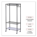 Office Jansan | Alera ALEGR363618BL 36 in. W x 18 in. D x 75 in. H 30 Garments Wire Shelving Garment Rack - Black image number 3
