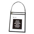 Office Jansan | C-Line 41922 75 Sheet Capacity 1-Pocket 9 in. x 12 in. Shop Ticket Holder with Strap - Black (15/Box) image number 2
