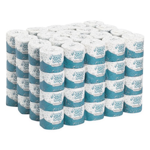 Toilet Paper | Georgia Pacific Professional 16880 2-Ply Angel Soft Septic Safe Premium Bathroom Tissue - White (450 Sheets/Roll, 80 Rolls/Carton) image number 0