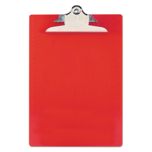 Customer Appreciation Sale - Save up to $60 off | Saunders 21601 Recycled Plastic Clipboard With Ruler Edge, 1-in Clip Cap, 8 1/2 X 12 Sheets, Red image number 0