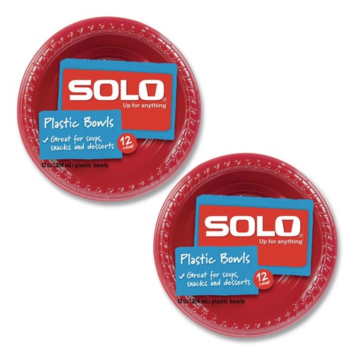 Food Service | SOLO CB12-20202 12 oz Party Plastic Premium Bowl Dinnerware - White (288/Carton) image number 0
