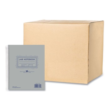 Roaring Spring 11 in. x 9 in. 50-Sheets Quadrille Rule Lab and Science 2-Part Carbonless Notebook - Gray Cover (12/Carton)