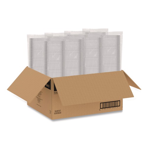 Food Trays, Containers, and Lids | Dart C12SB 8.5 in. x 8.5 in. x 2.64 in. 12 oz. Plastic Bowls - Square Clear (504/Carton) image number 0