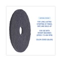Cleaning & Janitorial Accessories | Boardwalk BWK4016BLA 16 in. Stripping Floor Pads - Black (5/Carton) image number 4