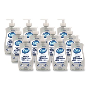Dial Professional 11 oz. Pump Bottle Gel Antibacterial Hand Sanitizer - Fragrance-Free (12/Carton)