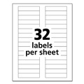 Office Jansan | Avery 06577 Durable 0.63 in. x 3 in. Permanent ID Labels with TrueBlock Technology - White (32/Sheet, 50-Sheet/Pack) image number 2