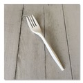 Food Service | Boardwalk BWKFORKPPMW 5.51 in. Mediumweight Polypropylene Fork Cutlery - White (1000/Carton) image number 4