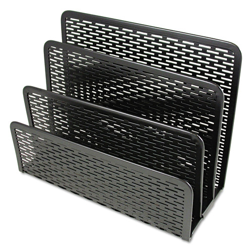 Desk Accessories & Office Organizers | Artistic ART20003 Urban Collection 6.5 in. x 3.25 in. x 5.5 in. 3 Sections DL to A6 Size Files Punched Metal Letter Sorter - Black image number 0