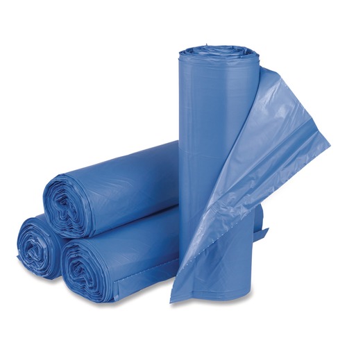 Cleaning & Janitorial Supplies | Inteplast Group BRS404818BL 60 Gallon 18 mic 40 in. x 48 in. High-Density Commercial Can Liners - Blue (200/Carton) image number 0