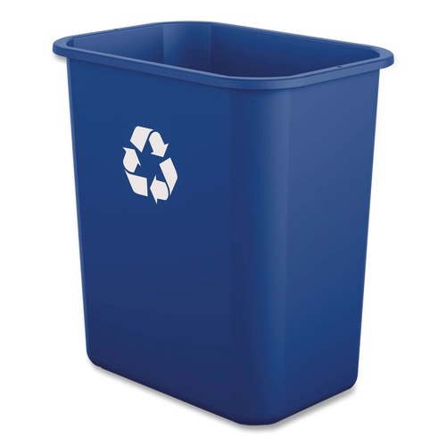 Trash & Waste Bins | Boardwalk TCIND712BLR 7 Gallon Polypropylene Recycling Container - Blue image number 0