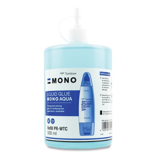 Tapes & Adhesives | Tombow Mono 52181 500 mL Aqua Liquid Glue Refill - Dries Clear image number 0