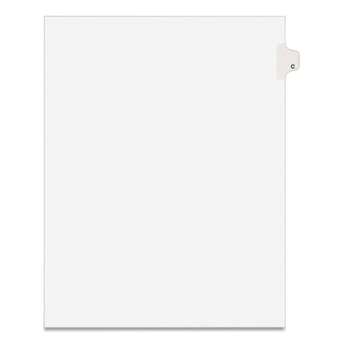  | Avery 01403 11 in. x 8.5 in. 26-Tab C-Tab Titles Preprinted Legal Exhibit Side Tab Avery Style Index Dividers - White (25-Piece/Pack) image number 0