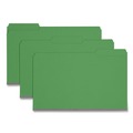 File Folders | Smead 22546 1/3-Cut Tabs Assorted Legal Size 1 in. Expansion Recycled Heavy Pressboard Folders - Green (25/Box) image number 0