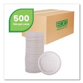 Food Trays, Containers, and Lids | Eco-Products EP-ECOLID-SPL 12 oz./16 oz./32 oz. World Art PLA-Laminated Plastic Soup Container Lids - White (500/Carton) image number 1