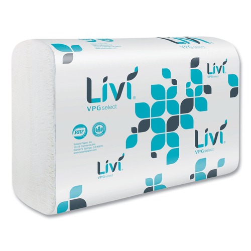 Cleaning & Janitorial Supplies | Livi VPG Select 50861 9.45 in. x 10.55 in. 1-Ply Multifold Towel - White (1-Carton) image number 0