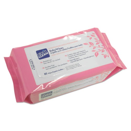  | Sani Professional NIC A437FW 6.6 in. x 7.9 in. 1-Ply Nice 'N Clean Scented Baby Wipes - White (12/Carton) image number 0