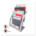 Office Jansan | Deflecto 693745 11.25 in. x 6.94 in. x 13.31 in. 3-Tier Literature Holder - Leaflet Size, Silver image number 5