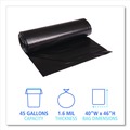Trash Bags | Boardwalk X8046XKKR01 40 in. x 46 in. 45 gal. 1.6 mil Recycled Low-Density Polyethylene Can Liners - Black (100/Carton) image number 4