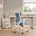 Office Chairs | Alera ALEWX42BME24 17.09 in. to 20.83 in. Seat Height Up to 275 lbs. Wessex Ergonomic Fabric Mesh Swivel Task Chair - Seafoam Seat/Back, White Base image number 3