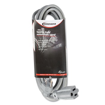 Innovera IVR72215 Indoor 13 Amp 15 ft. Heavy-Duty Extension Cord - Gray