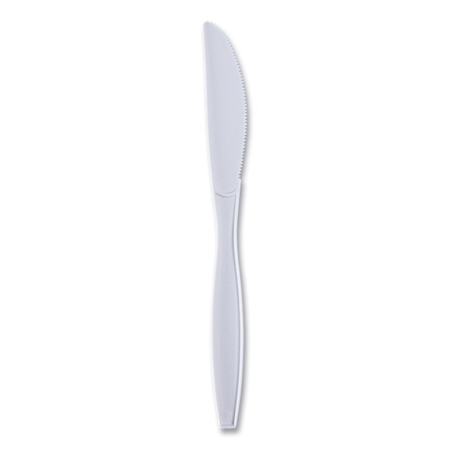 Cutlery | Boardwalk BWKKNIHWPPWIW Wrapped Heavyweight Polypropylene Knives - White (1000/Carton) image number 0