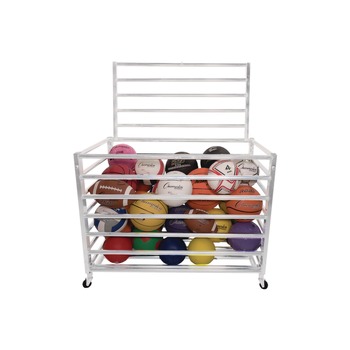 Champion Sports 23 in. x 45 in. x 32 in. 264 lb Capacity Economy Locking Ball Carrier - White