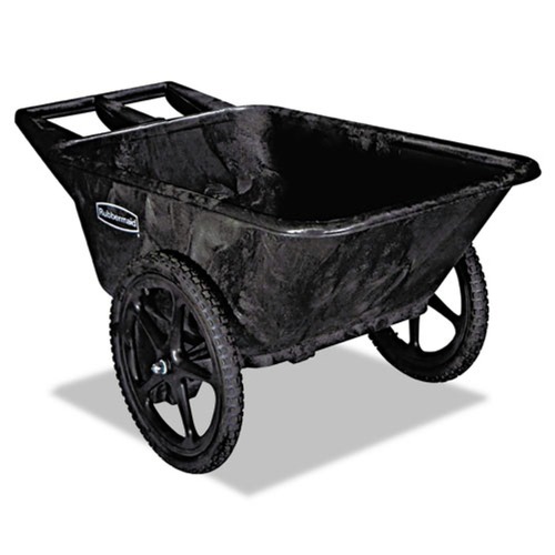 Rubbermaid Commercial FG564200BLA Big Wheel 300 lbs. Capacity 32.75 in. x 58 in. x 28.25 in. Agriculture Cart - Black image number 0