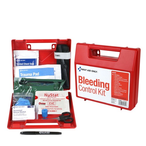 First Aid | First Aid Only 91309 14-Piece Deluxe Bleeding Control Wall Station Single Kit image number 0