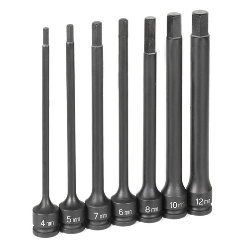Socket Sets | Grey Pneumatic 1267MH 7-Piece 3/8 in. Drive Metric 6 in. Extended Length Hex Impact Drive Socket Set image number 0