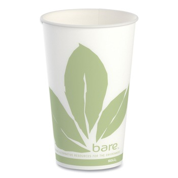 TABLETOP AND SERVEWARE | SOLO RW16BB-JD110 Bare Eco-Forward 16 oz. Paper Cold Cups - Green/White (10 Sleeves/Carton, 100/Sleeve)