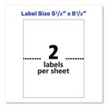 Office Jansan | Avery 95930 5.5 in. x 8.5 in. Shipping Labels-Bulk Packs for Inkjet/Laser Printers - White (2/Sheet, 250 Sheets/Box) image number 3