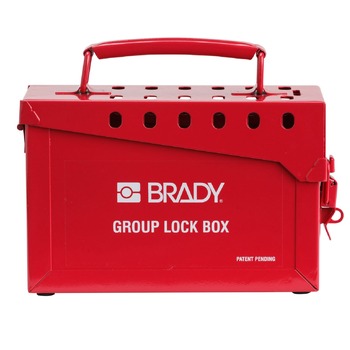  | Brady 65699 Portable Metal Group Lock Box - Small, Red
